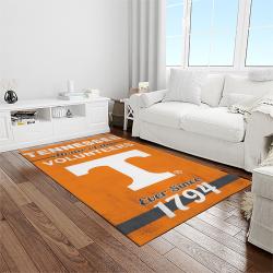 NCAA Tennessee Volunteers College Sport Basketball And Foolball Team Logo Rectangle Area Rug TVS34