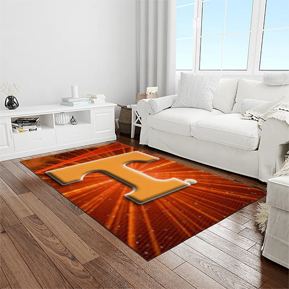 NCAA Tennessee Volunteers College Sport Basketball And Foolball Team Logo Rectangle Area Rug TVS41