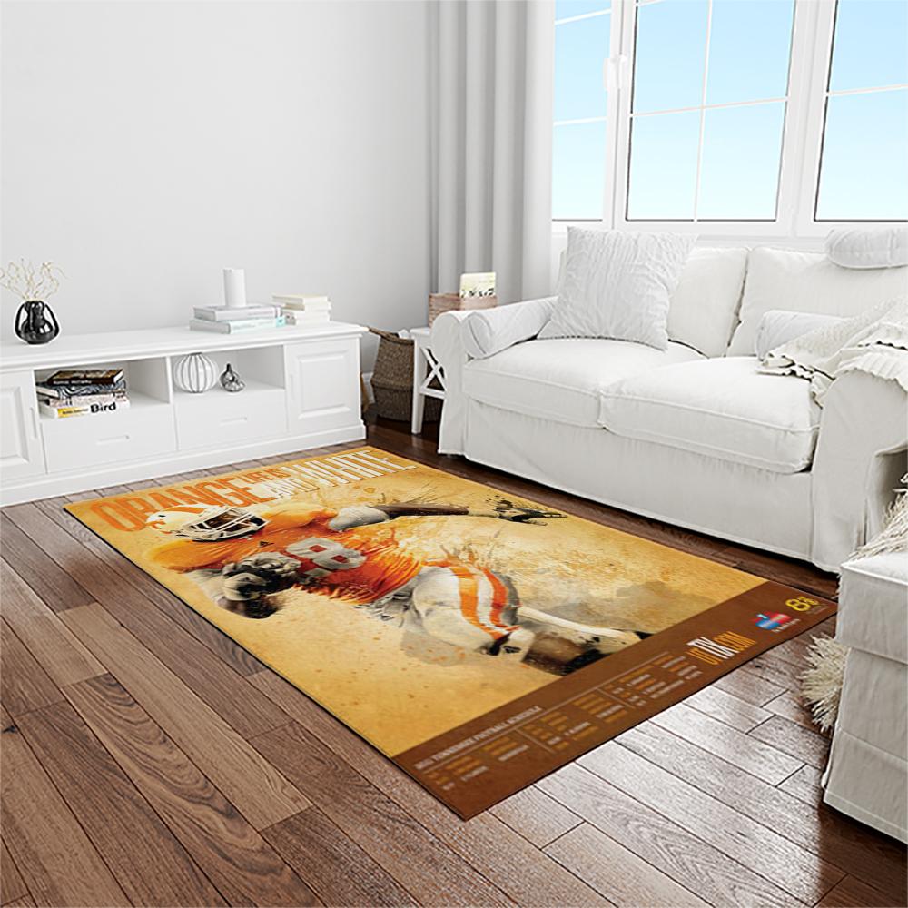 NCAA Tennessee Volunteers College Sport Basketball And Foolball Team Logo Rectangle Area Rug TVS46