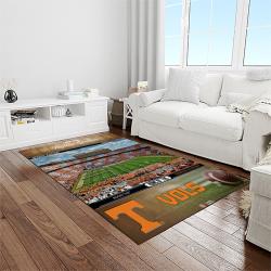NCAA Tennessee Volunteers College Sport Basketball And Foolball Team Logo Rectangle Area Rug TVS49