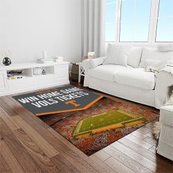 NCAA Tennessee Volunteers College Sport Basketball And Foolball Team Logo Rectangle Area Rug TVS50
