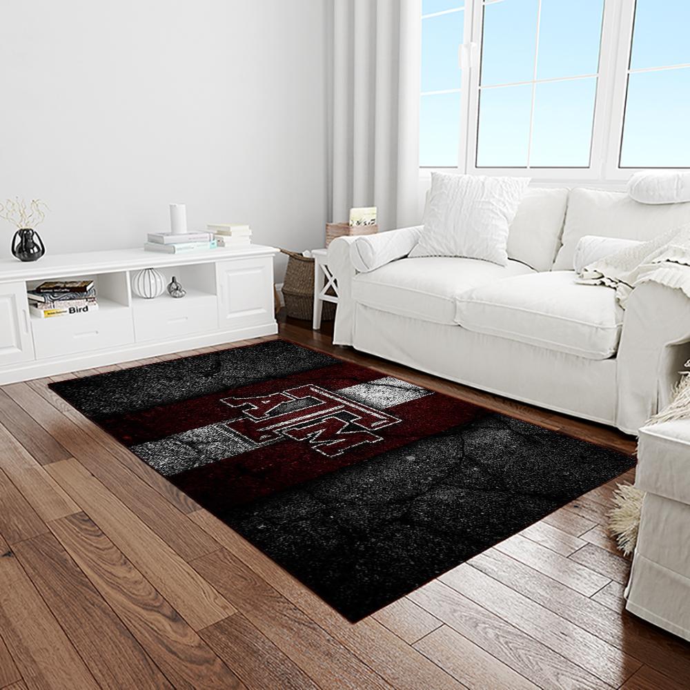 NCAA Texas A&M Aggies College Sport Basketball And Foolball Team Logo Rectangle Area Rug TAMA08