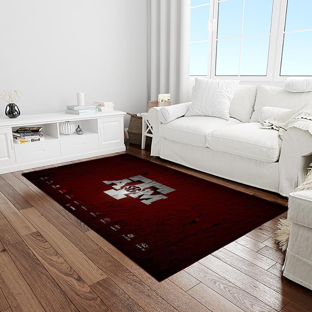 NCAA Texas A&M Aggies College Sport Basketball And Foolball Team Logo Rectangle Area Rug TAMA14