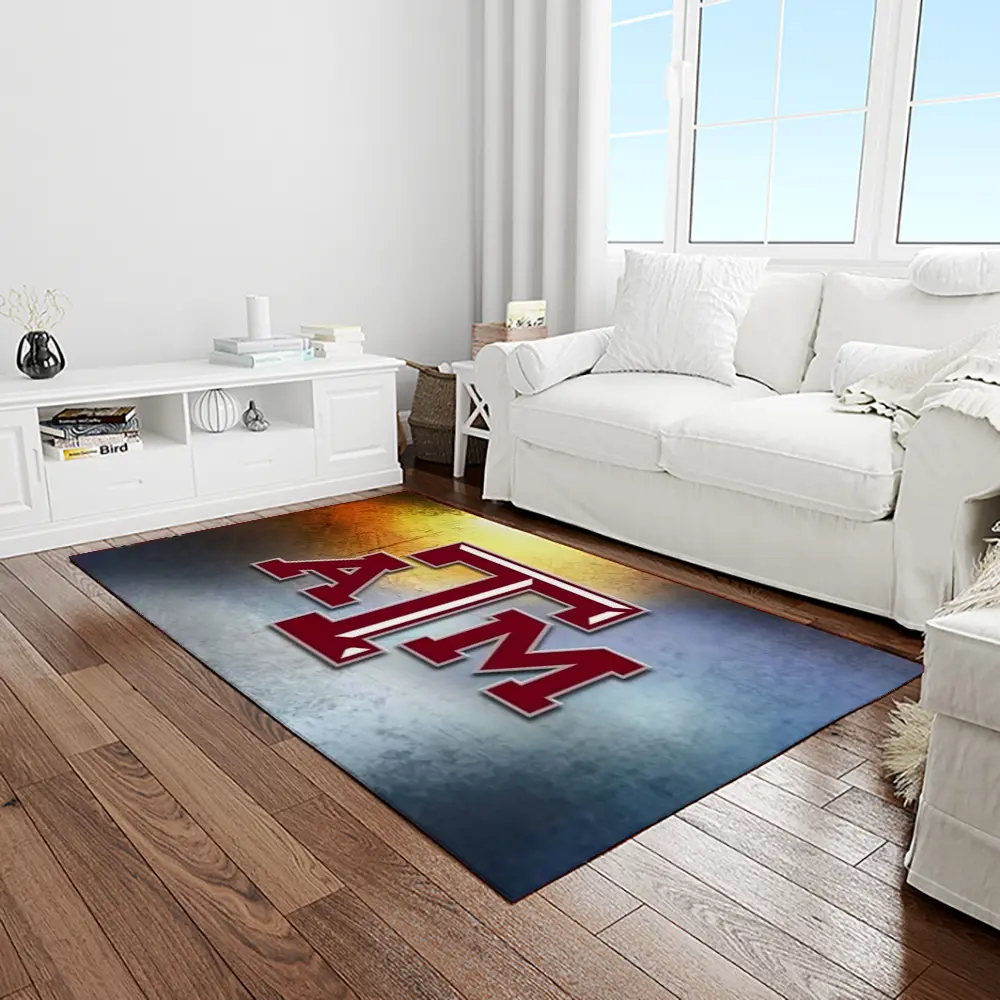 NCAA Texas A&M Aggies College Sport Basketball And Foolball Team Logo Rectangle Area Rug TAMA16