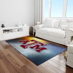 NCAA Texas A&M Aggies College Sport Basketball And Foolball Team Logo Rectangle Area Rug TAMA16