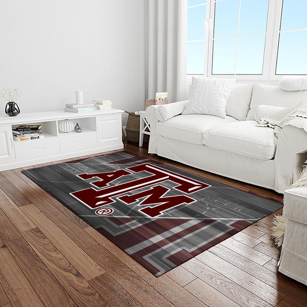 NCAA Texas A&M Aggies College Sport Basketball And Foolball Team Logo Rectangle Area Rug TAMA18