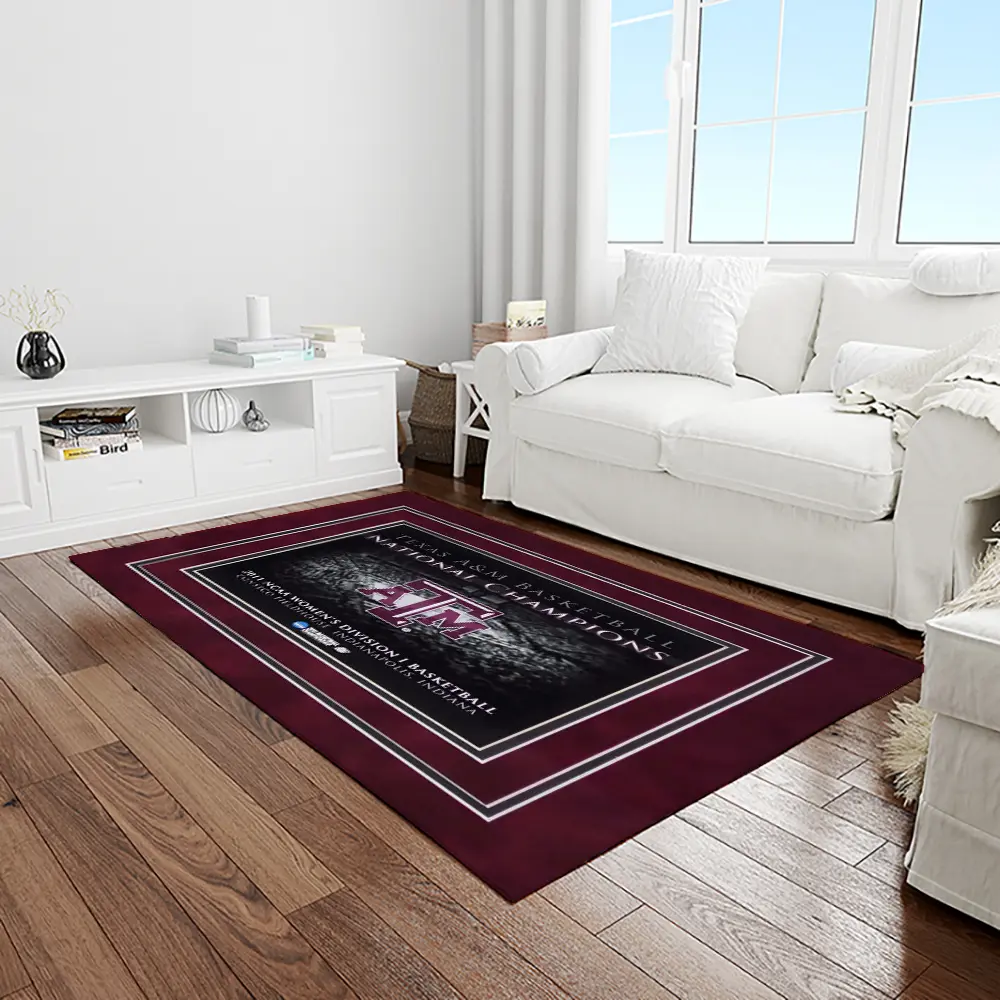 NCAA Texas A&M Aggies College Sport Basketball And Foolball Team Logo Rectangle Area Rug TAMA26