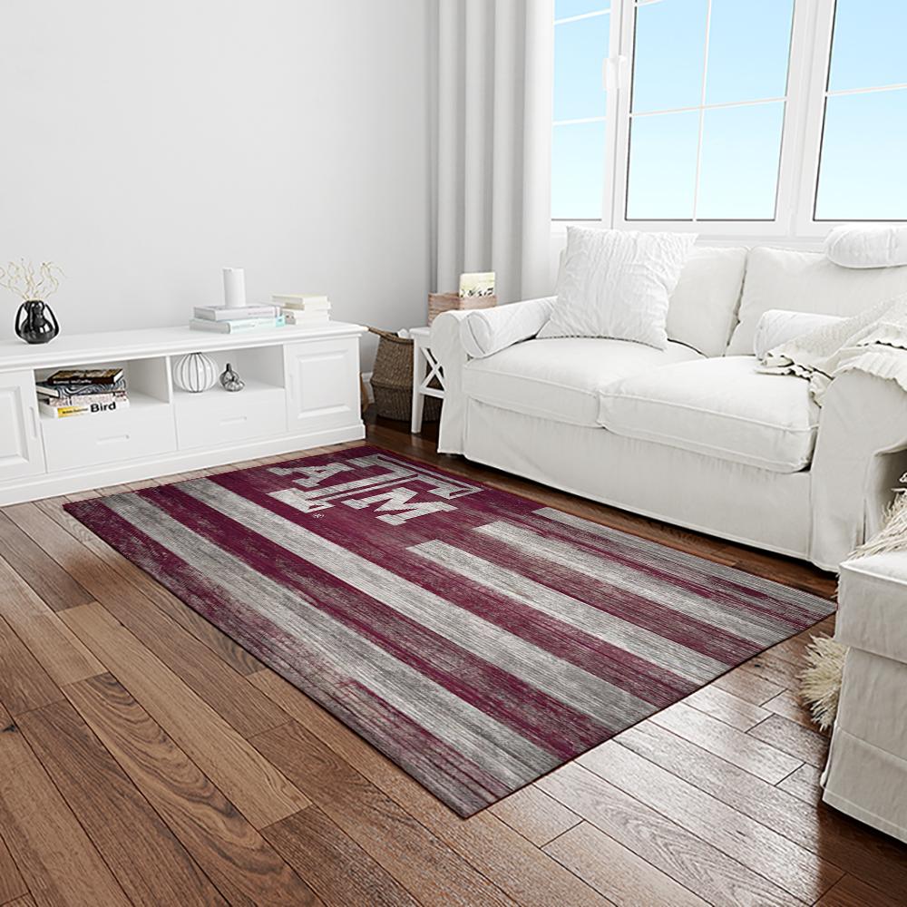NCAA Texas A&M Aggies College Sport Basketball And Foolball Team Logo Rectangle Area Rug TAMA28