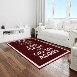 NCAA Texas A&M Aggies College Sport Basketball And Foolball Team Logo Rectangle Area Rug TAMA46