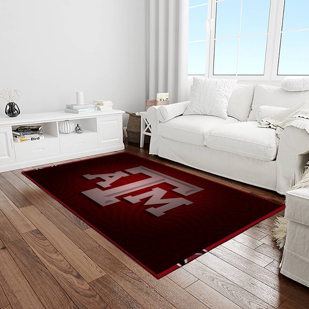 NCAA Texas A&M Aggies College Sport Basketball And Foolball Team Logo Rectangle Area Rug TAMA47