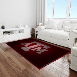 NCAA Texas A&M Aggies College Sport Basketball And Foolball Team Logo Rectangle Area Rug TAMA47