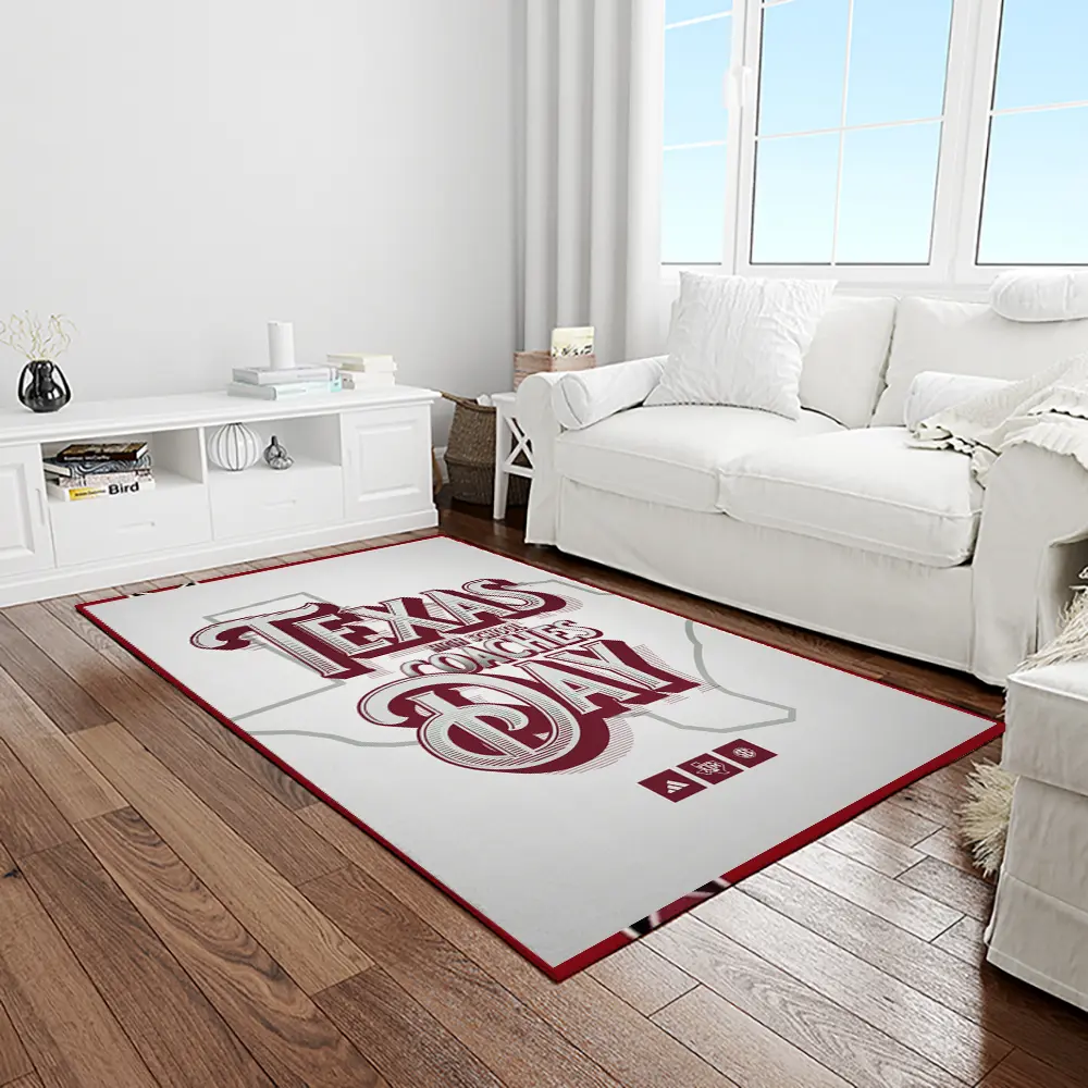 NCAA Texas A&M Aggies College Sport Basketball And Foolball Team Logo Rectangle Area Rug TAMA55