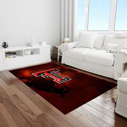 NCAA Texas Tech Red Raiders Sport Basketball And Foolball Team Logo Rectangle Area Rug TTRR01