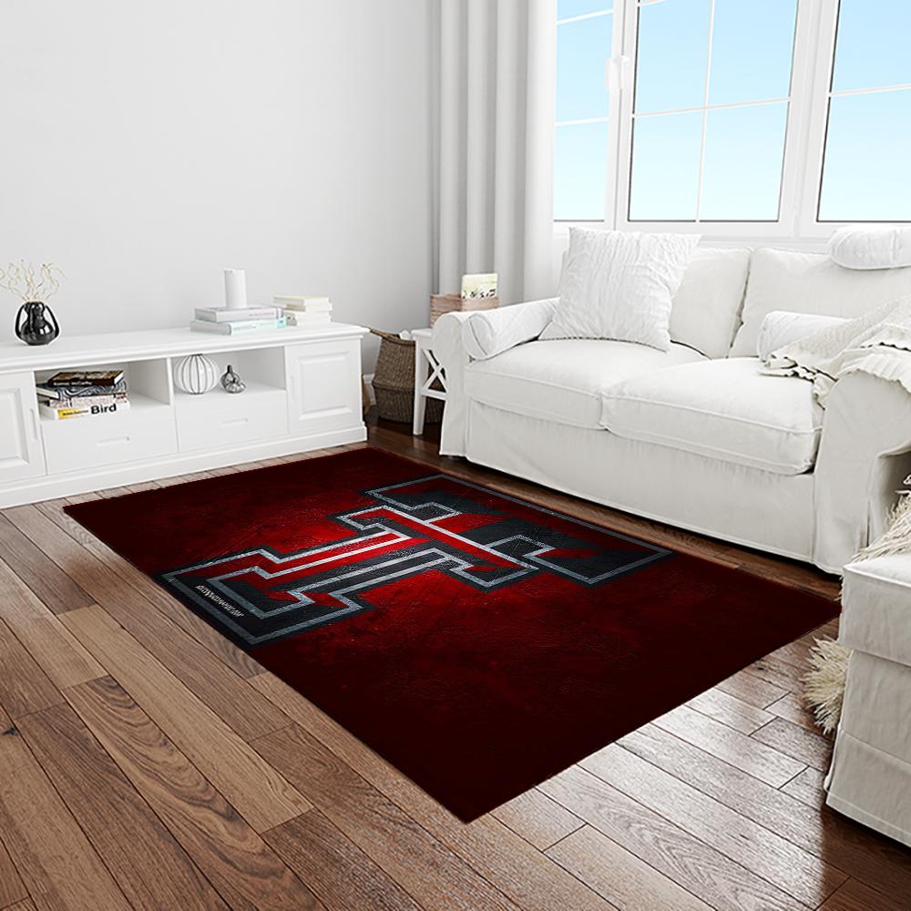 NCAA Texas Tech Red Raiders Sport Basketball And Foolball Team Logo Rectangle Area Rug TTRR04