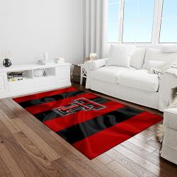NCAA Texas Tech Red Raiders Sport Basketball And Foolball Team Logo Rectangle Area Rug TTRR09