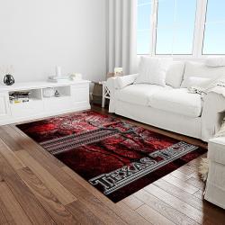 NCAA Texas Tech Red Raiders Sport Basketball And Foolball Team Logo Rectangle Area Rug TTRR11