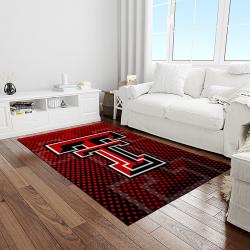 NCAA Texas Tech Red Raiders Sport Basketball And Foolball Team Logo Rectangle Area Rug TTRR16