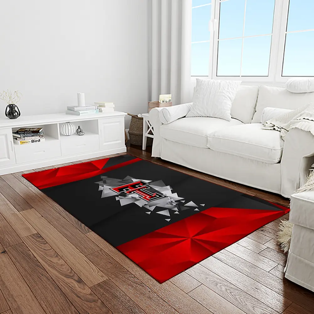 NCAA Texas Tech Red Raiders Sport Basketball And Foolball Team Logo Rectangle Area Rug TTRR19