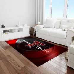 NCAA Texas Tech Red Raiders Sport Basketball And Foolball Team Logo Rectangle Area Rug TTRR23