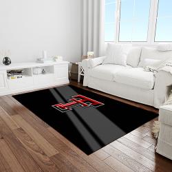 NCAA Texas Tech Red Raiders Sport Basketball And Foolball Team Logo Rectangle Area Rug TTRR33
