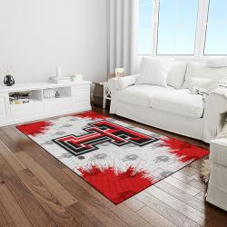 NCAA Texas Tech Red Raiders Sport Basketball And Foolball Team Logo Rectangle Area Rug TTRR35