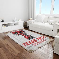 NCAA Texas Tech Red Raiders Sport Basketball And Foolball Team Logo Rectangle Area Rug TTRR47