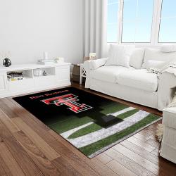 NCAA Texas Tech Red Raiders Sport Basketball And Foolball Team Logo Rectangle Area Rug TTRR58