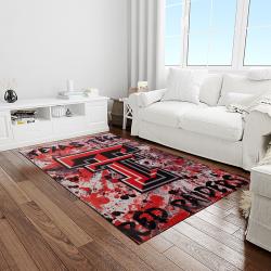NCAA Texas Tech Red Raiders Sport Basketball And Foolball Team Logo Rectangle Area Rug TTRR65
