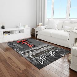 NCAA Texas Tech Red Raiders Sport Basketball And Foolball Team Logo Rectangle Area Rug TTRR79