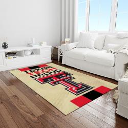 NCAA Texas Tech Red Raiders Sport Basketball And Foolball Team Logo Rectangle Area Rug TTRR80