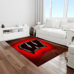 NCAA Wisconsin Badgers College Sport Basketball And Foolball Team Logo Rectangle Area Rug WB06