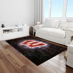 NCAA Wisconsin Badgers College Sport Basketball And Foolball Team Logo Rectangle Area Rug WB07