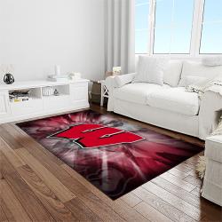 NCAA Wisconsin Badgers College Sport Basketball And Foolball Team Logo Rectangle Area Rug WB08