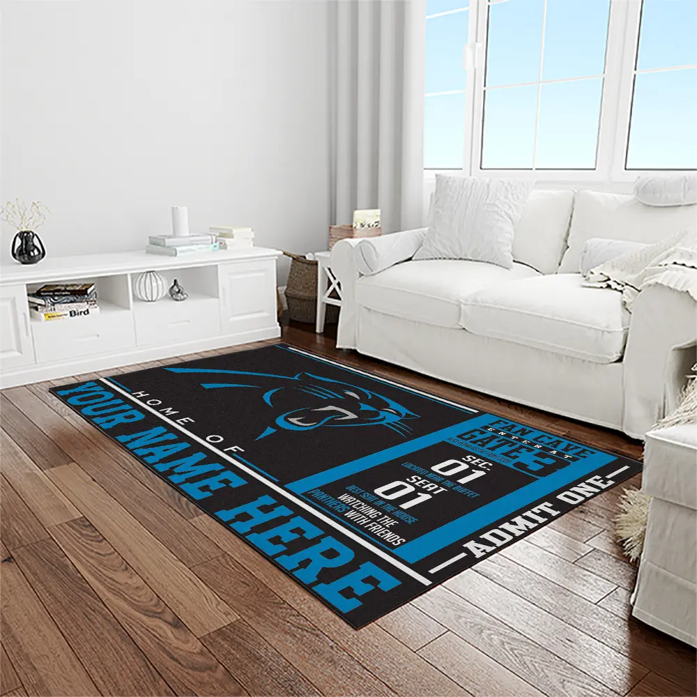 NFL Carolina Panthers Football Team Logo Rectangle Area Rug CP33