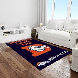 NFL Denver Broncos Football Team Logo Rectangle Area Rug DB04