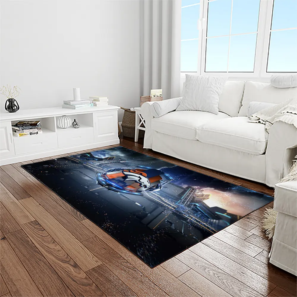 NFL Denver Broncos Football Team Logo Rectangle Area Rug DB06