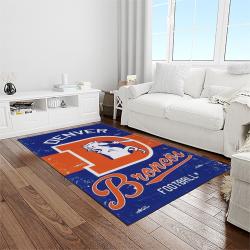 NFL Denver Broncos Football Team Logo Rectangle Area Rug DB10