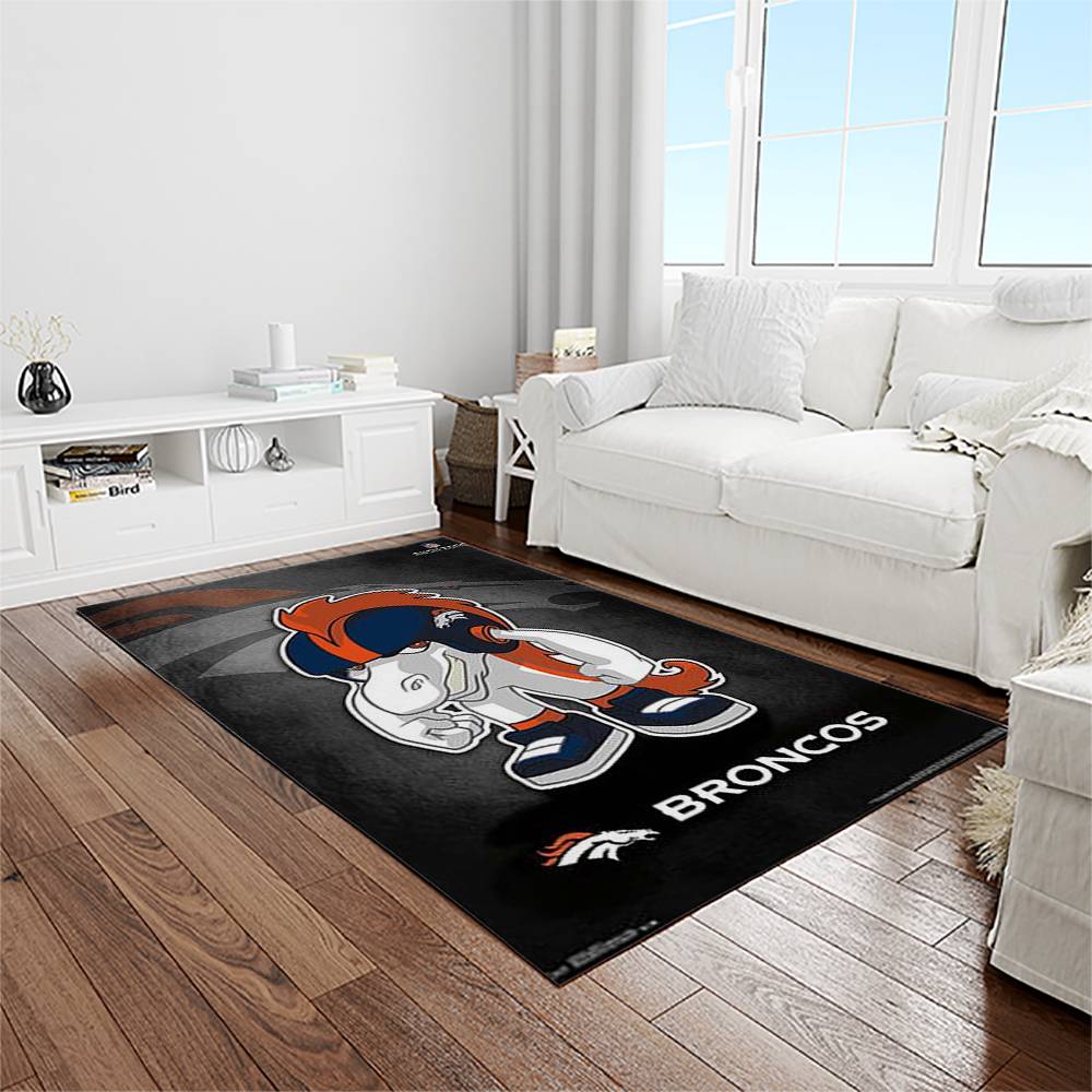 NFL Denver Broncos Football Team Logo Rectangle Area Rug DB11