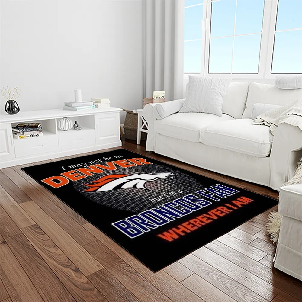 NFL Denver Broncos Football Team Logo Rectangle Area Rug DB27