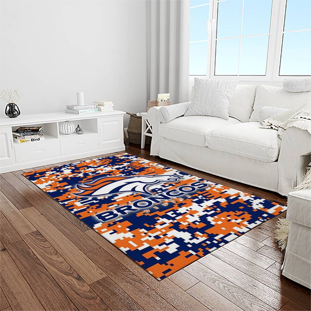 NFL Denver Broncos Football Team Logo Rectangle Area Rug DB35