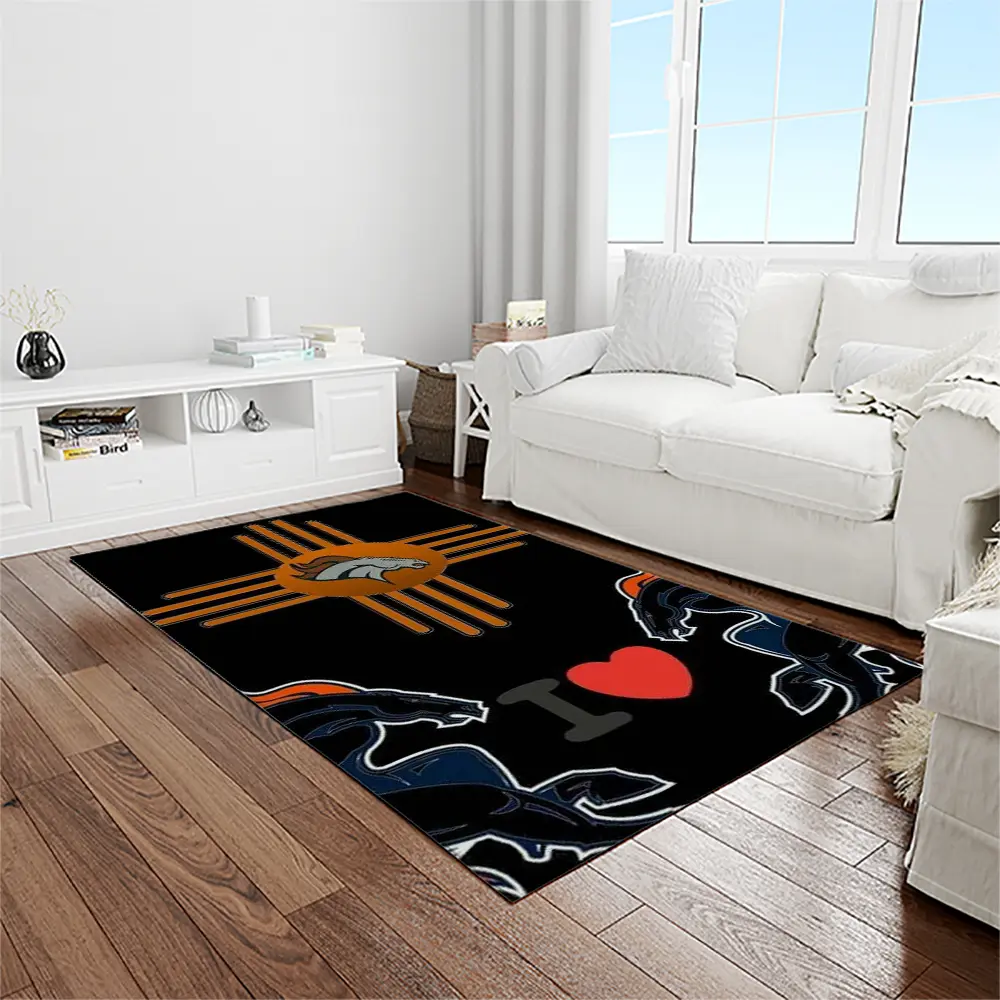 NFL Denver Broncos Football Team Logo Rectangle Area Rug DB37