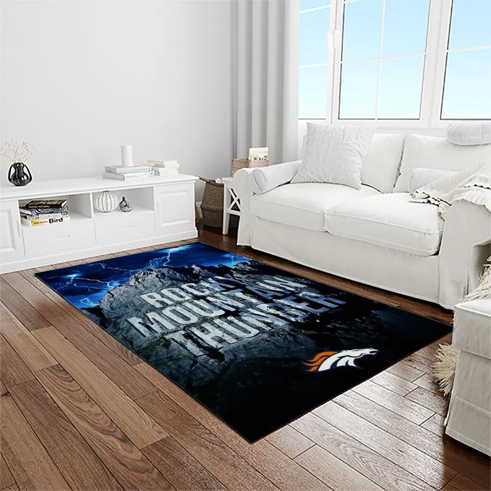 NFL Denver Broncos Football Team Logo Rectangle Area Rug DB52