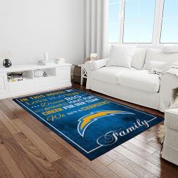 NFL Los Angeles Chargers Football Team Logo Rectangle Area Rug LAC05