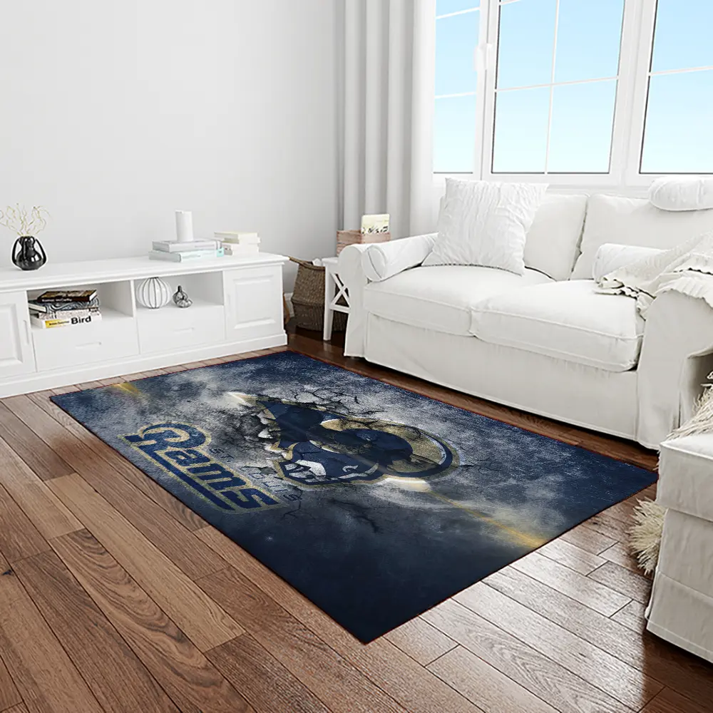 NFL Los Angeles Rams Football Team Logo Rectangle Area Rug LAR12