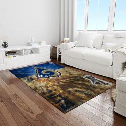 NFL Los Angeles Rams Football Team Logo Rectangle Area Rug LAR21