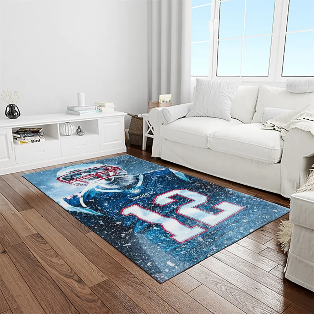NFL New England Patriots Football Team Logo Rectangle Area Rug NEP09
