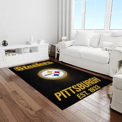 NFL Pittsburgh Steelers Football Team Logo Rectangle Area Rug PTTS30