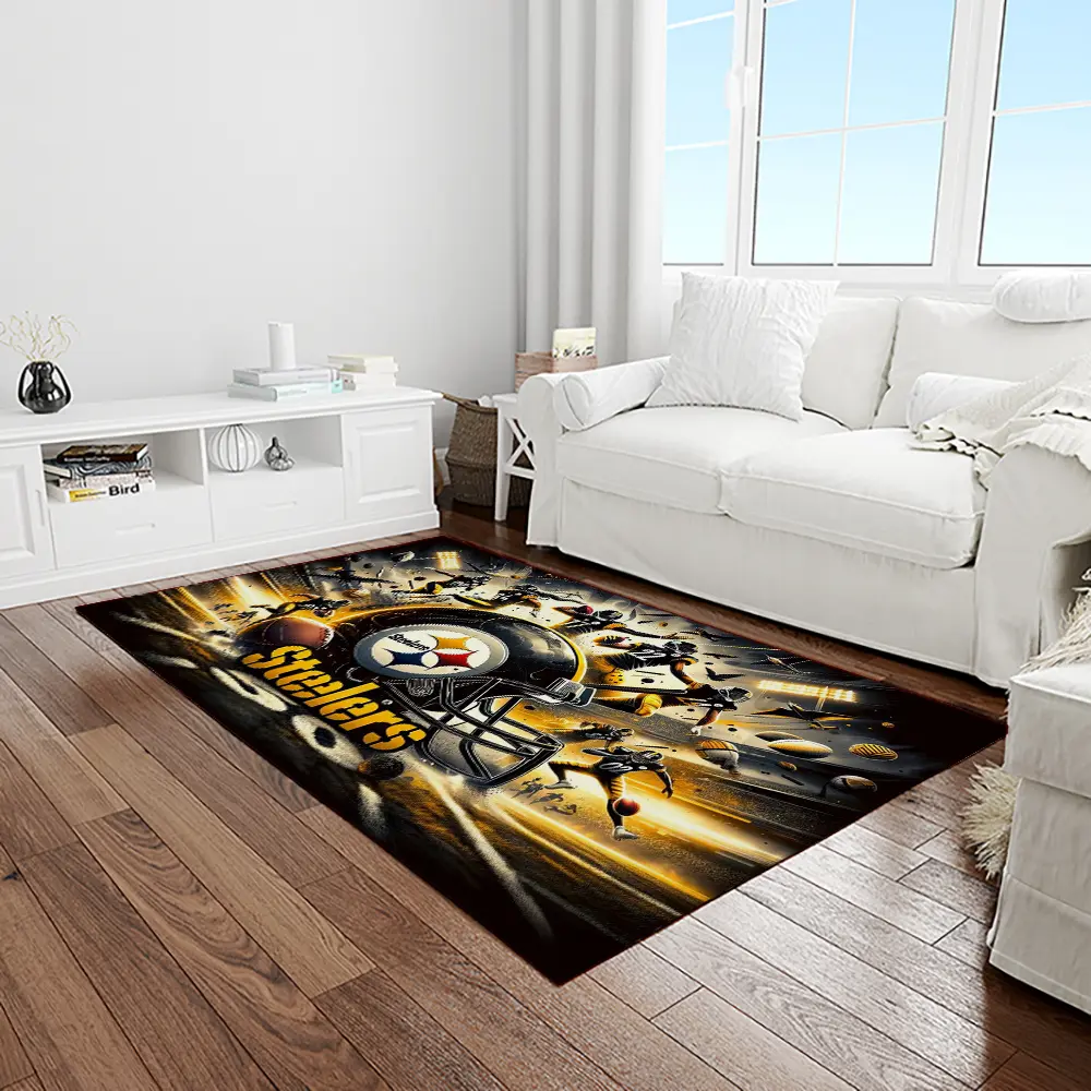 NFL Pittsburgh Steelers Football Team Logo Rectangle Area Rug PTTS51