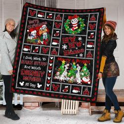 101 Dalmatian Christmas Funny Gift Disney Fan Quilt and Home Decor