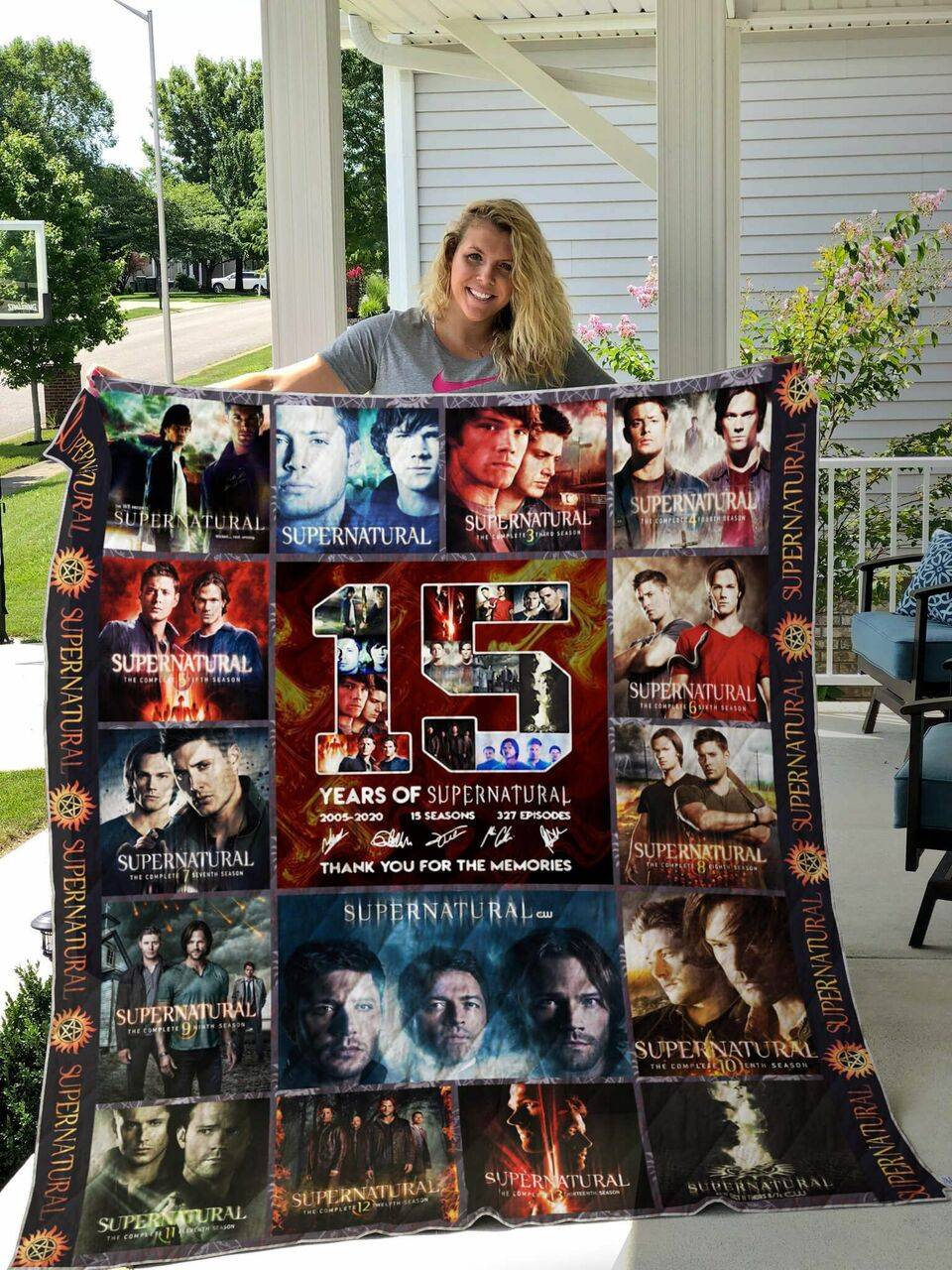 15 Years Of Supernatural Poster Quilt Blanket and Home Decor